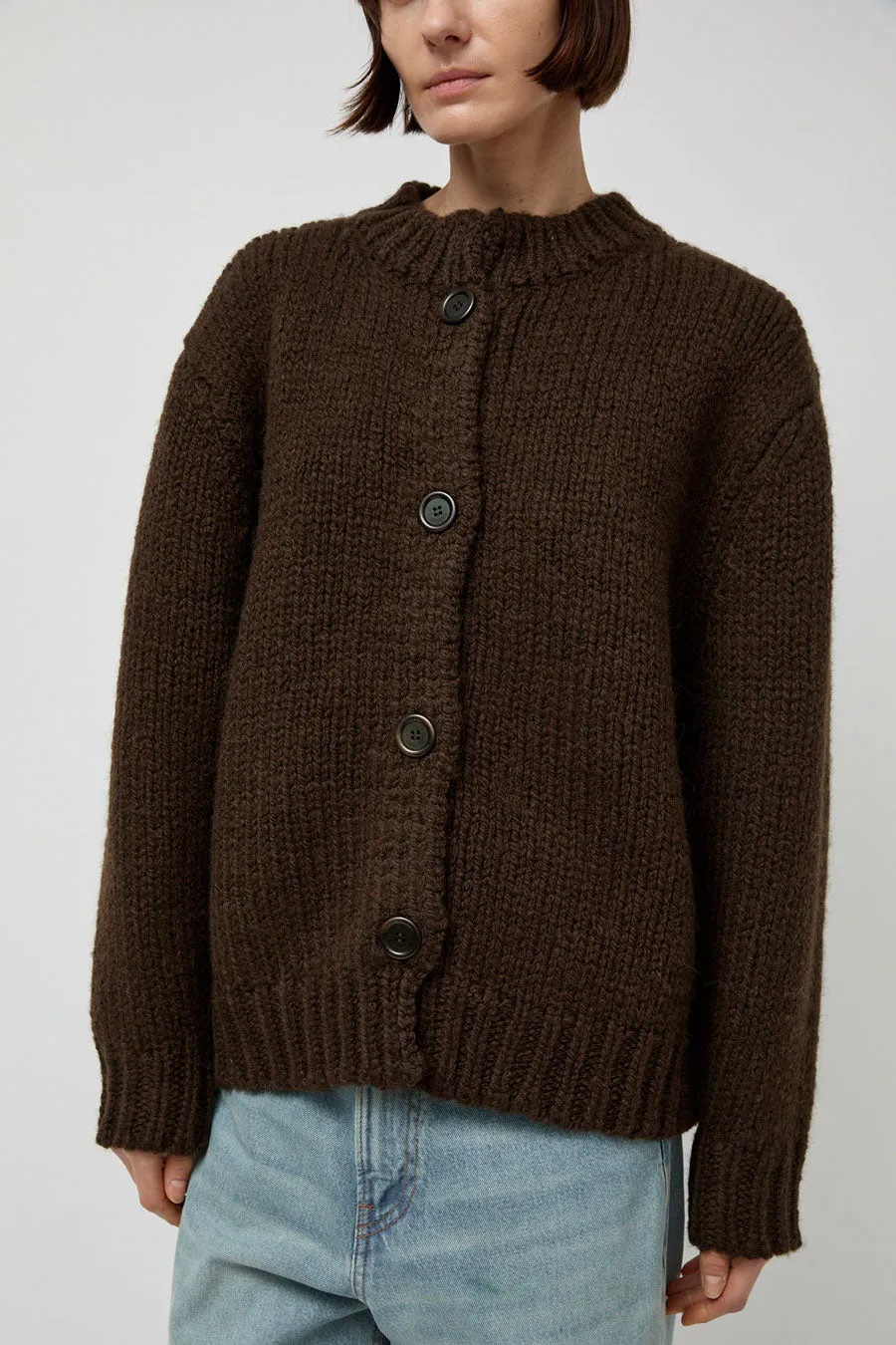 Amomento Hand Knitted Cardigan in Dark Brown sold by No. 6 product image thumbnail 4