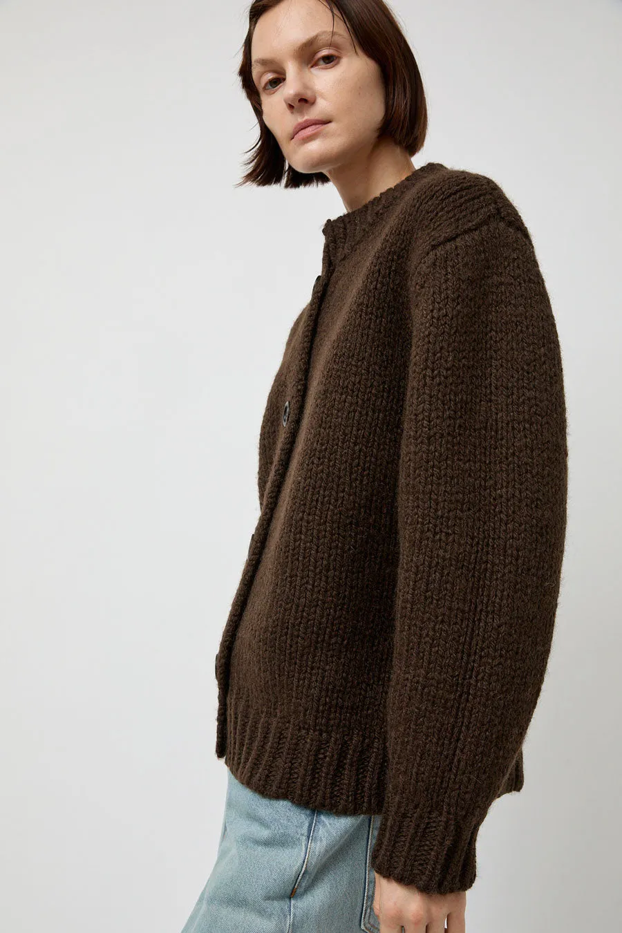 Amomento Hand Knitted Cardigan in Dark Brown sold by No. 6 product image thumbnail 2