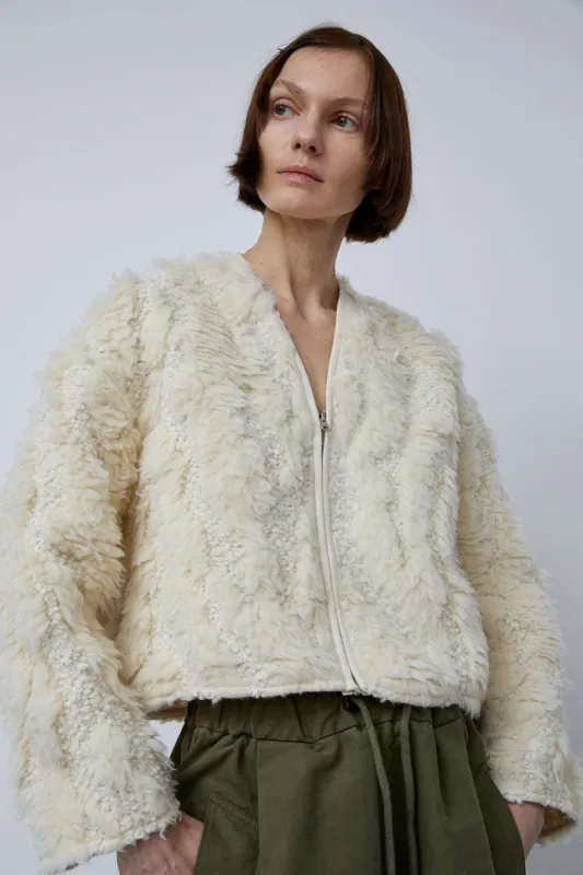 Girls of Dust Shetland Jacket in Off White sold by No. 6