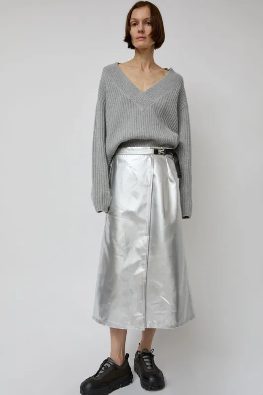 ARCS Nine Skirt in Silver Foil sold by No. 6