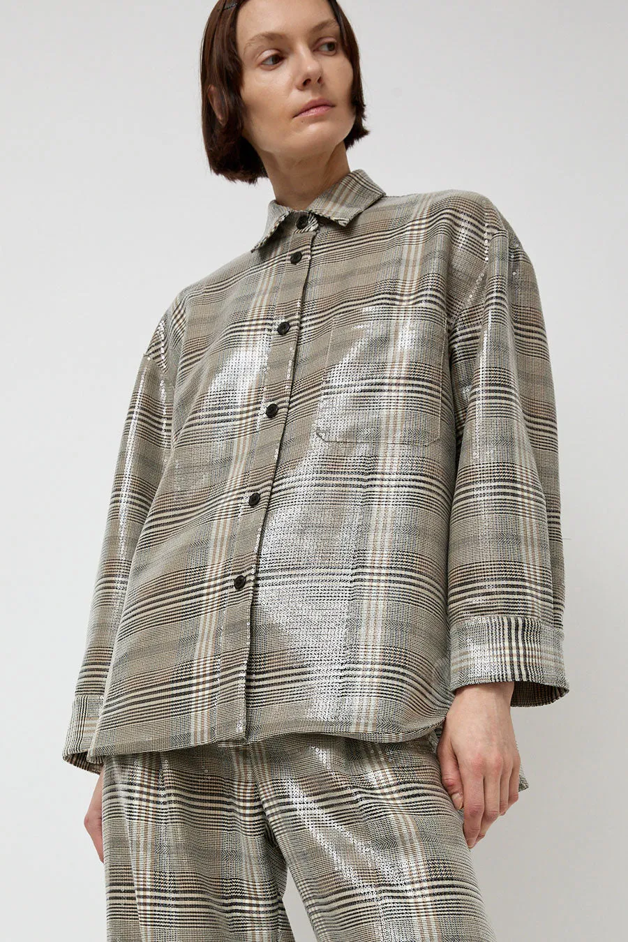 No.6 Lake Shirt in Brown Sequin sold by No. 6