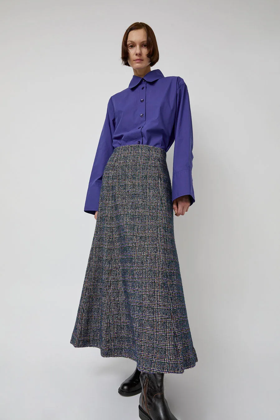 Rodebjer Neneh Boucle Skirt in Utility Blue sold by No. 6