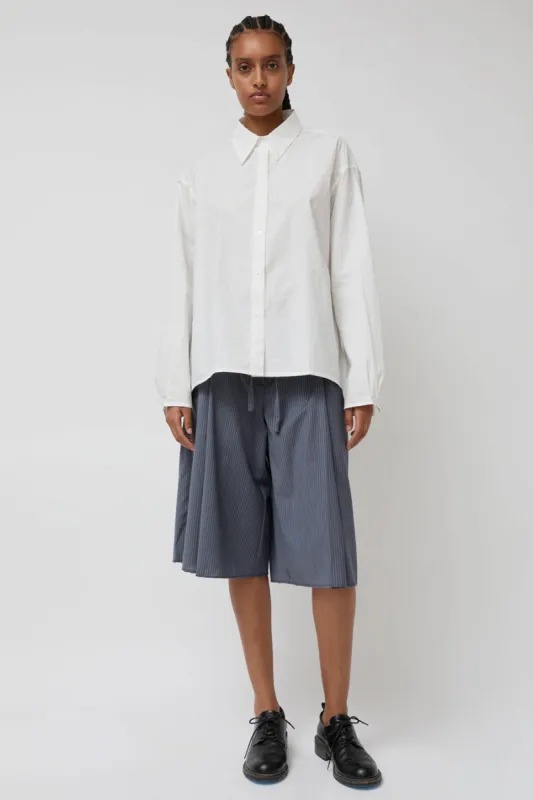 Deiji Studios Wool Shorts in Navy Stripe sold by No. 6