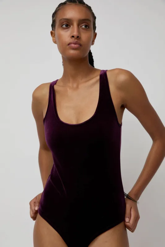 Simone Wild Eve Bodysuit in Plum sold by No. 6