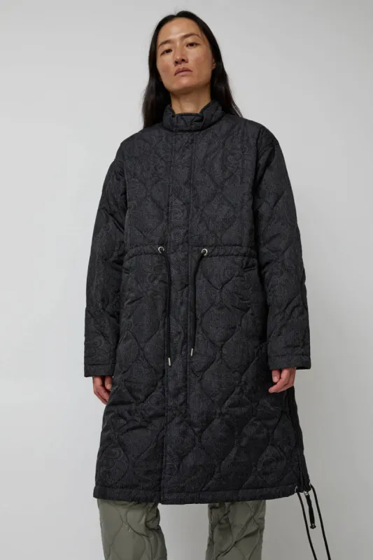 TAION Military Flyfront Long Down Jacket in Paisley sold by No. 6