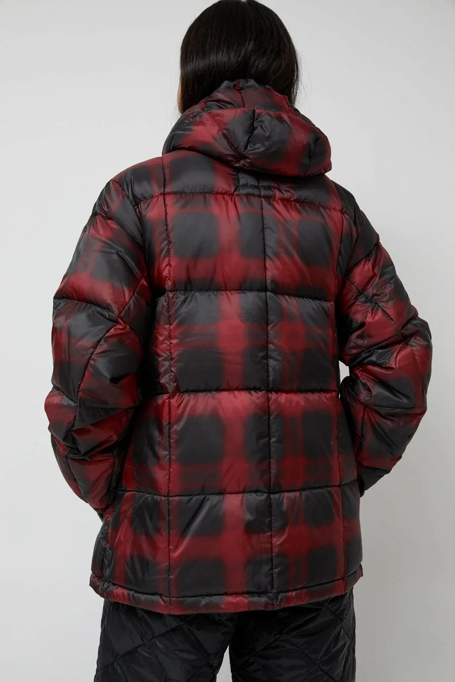 TAION Mountain Packable Volume Down Hoodie in Black and Red Check sold by No. 6 product image thumbnail 5
