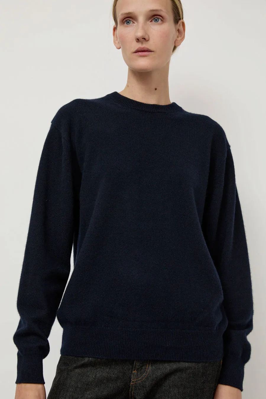 Batoner Innocent Cashmere Crewneck in Navy sold by No. 6