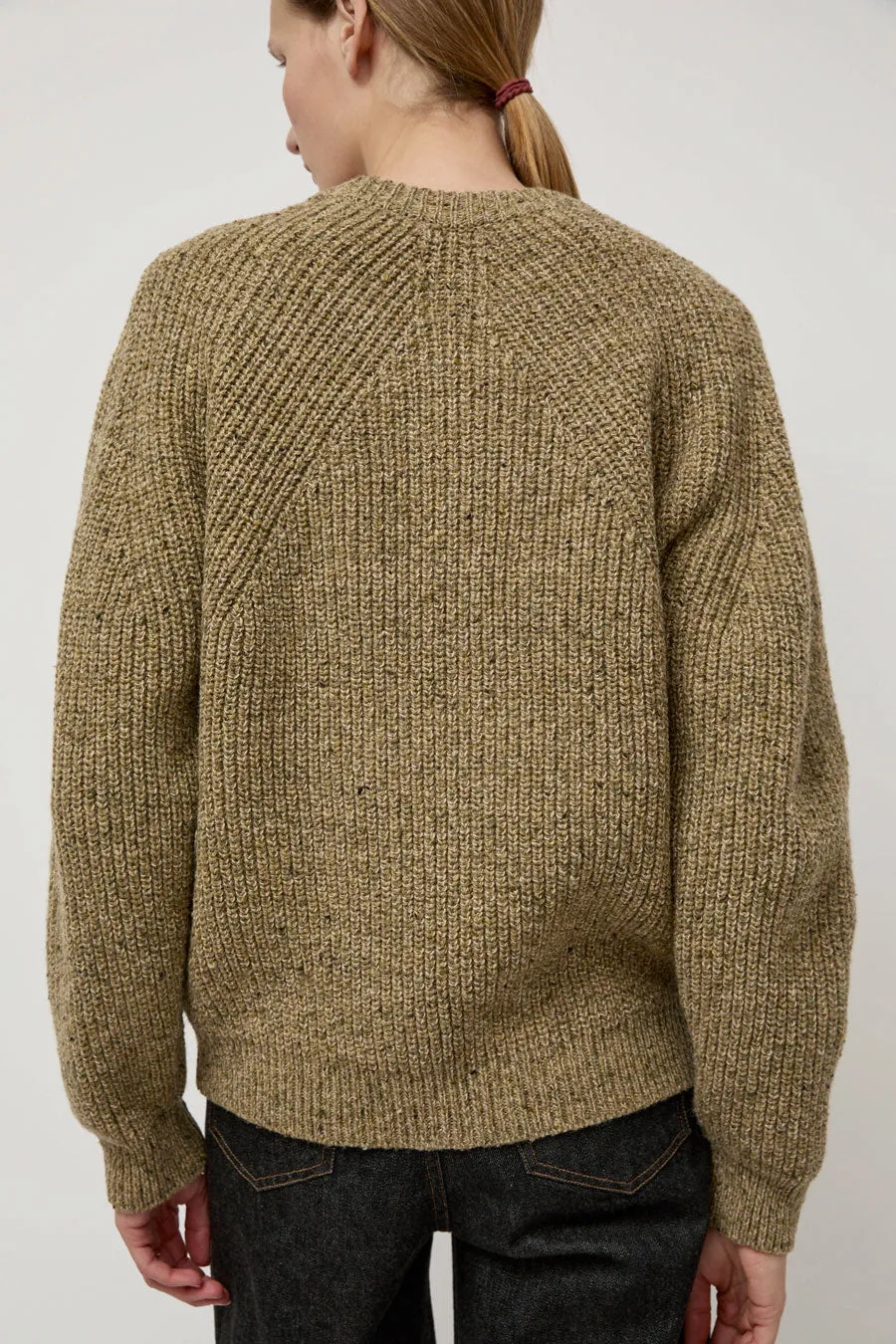 Batoner Tweed Signature Crewneck in Olive sold by No. 6 product image thumbnail 3