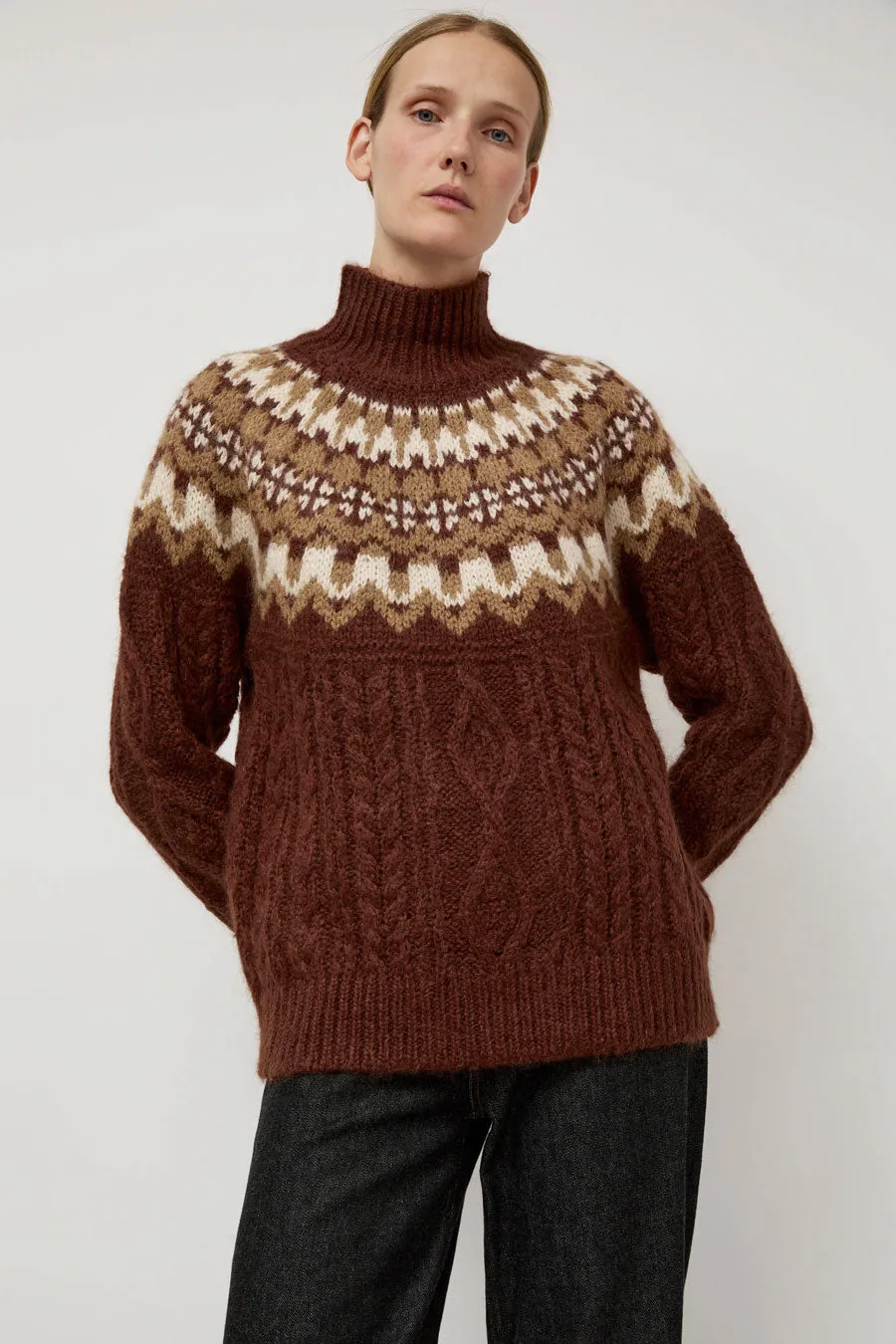 Batoner Nordic Mohair Turtleneck in Brown sold by No. 6