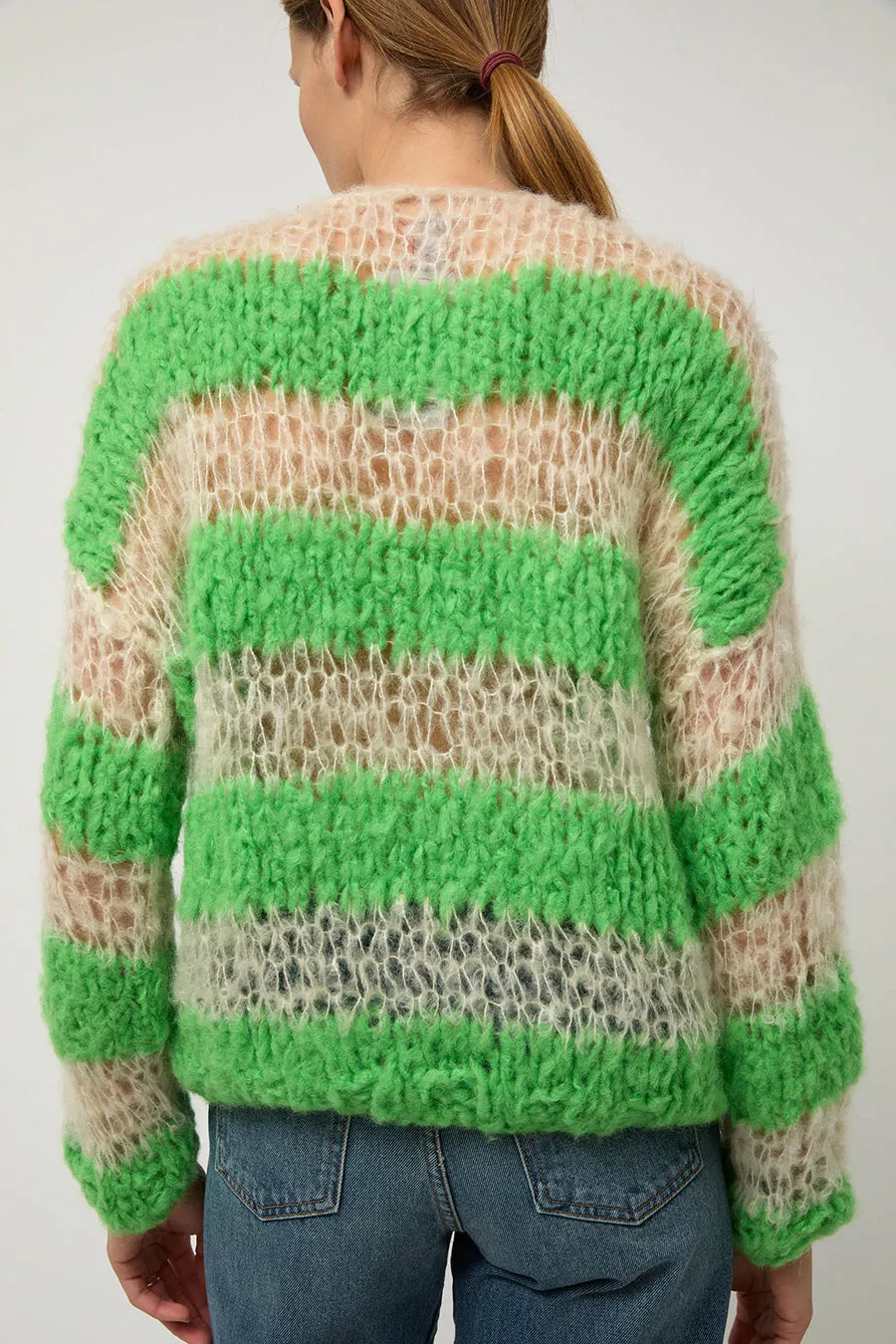 Guðrun & Guðrun Kavi Stripe Sweater in White and Green sold by No. 6 product image thumbnail 5