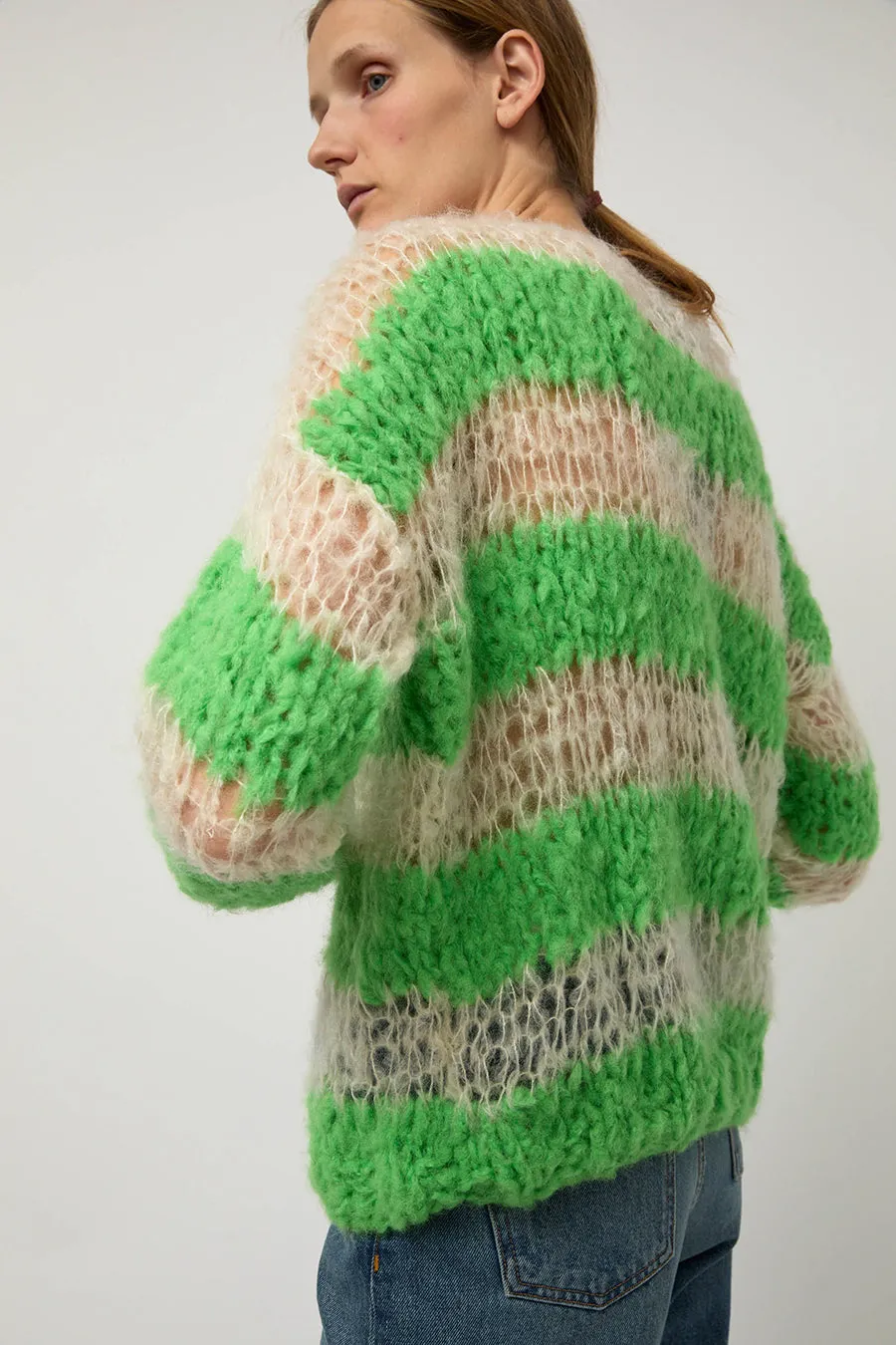 Guðrun & Guðrun Kavi Stripe Sweater in White and Green sold by No. 6 product image thumbnail 4