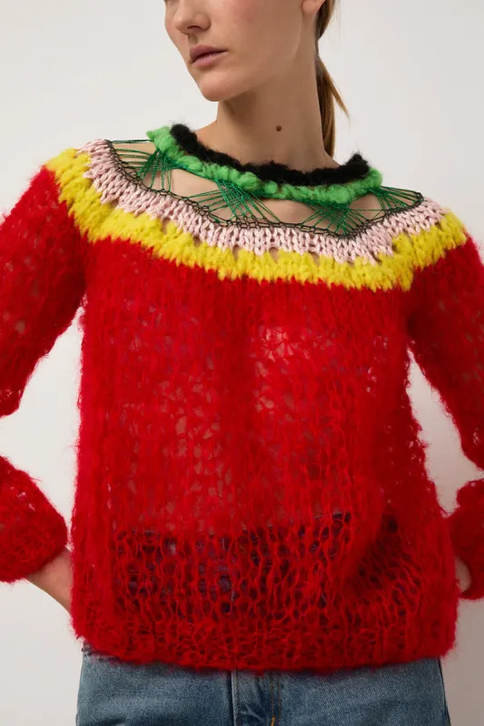 Guðrun & Guðrun Spinna Sweater in Red Multi sold by No. 6