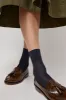 Exquisite J Short Cotton Viscose Socks in Navy sold by No. 6