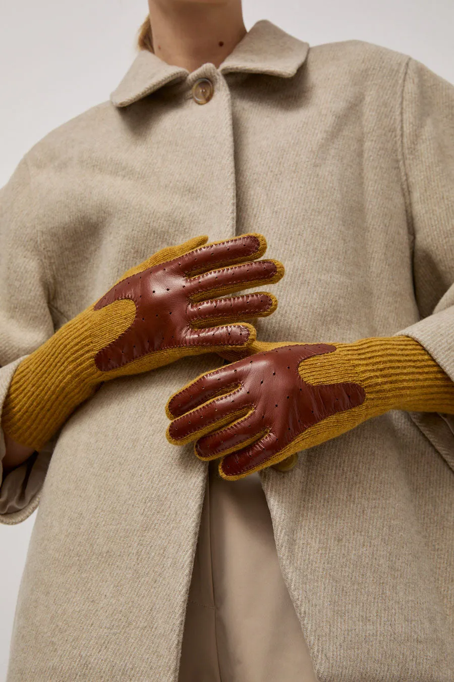 Exquisite J Gloves in Mustard with Camel sold by No. 6