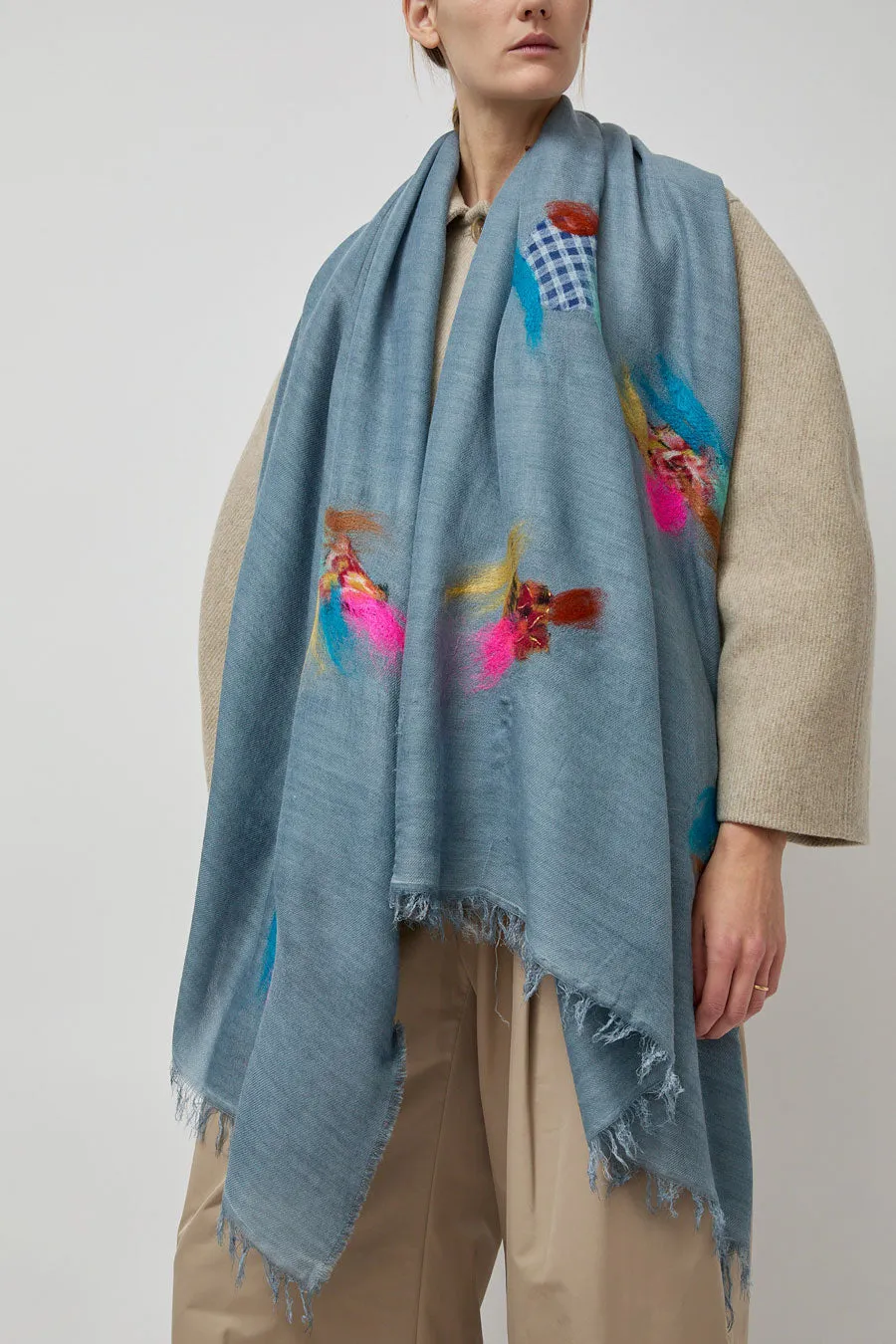 Exquisite J Scarf in Light Blue sold by No. 6