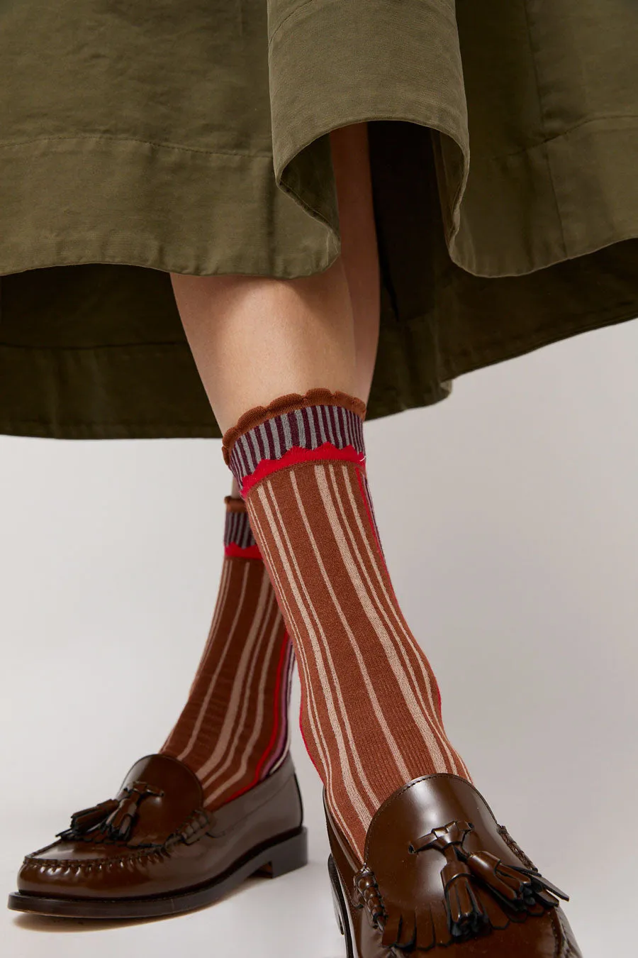 Exquisite J Tapestry Socks in Rust sold by No. 6 product image thumbnail 3