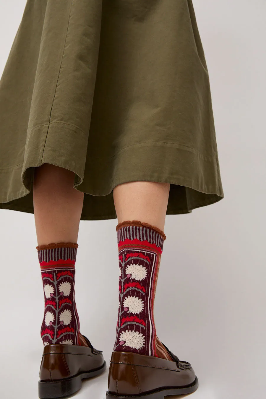 Exquisite J Tapestry Socks in Rust sold by No. 6 product image thumbnail 4
