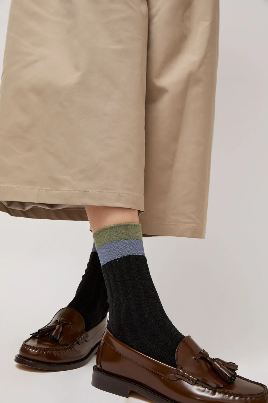 Exquisite J Colorblock Socks in Black sold by No. 6 product image thumbnail 3