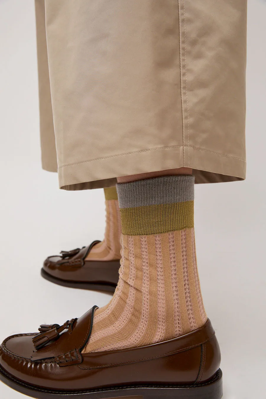 Exquisite J Colorblock Socks in Beige sold by No. 6 product image thumbnail 3