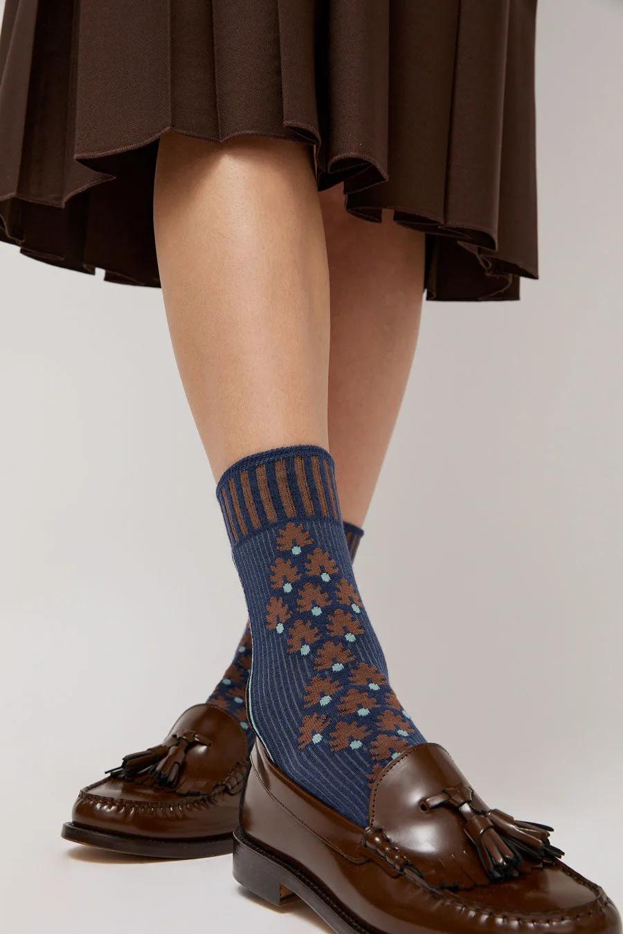 Exquisite J Graphic Socks in Navy sold by No. 6 product image thumbnail 3