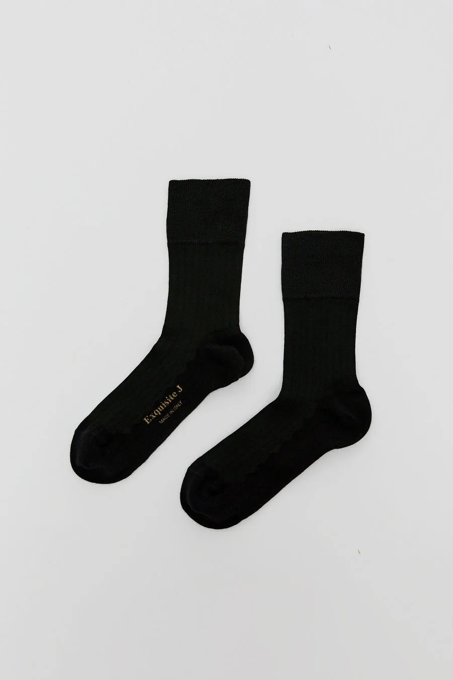 Exquisite J Short Cotton Viscose Socks in Black sold by No. 6 product image thumbnail 2