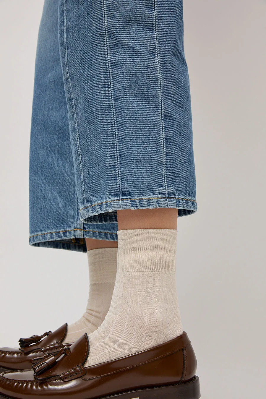 Exquisite J Short Cotton Viscose Socks in Cream sold by No. 6 product image thumbnail 4