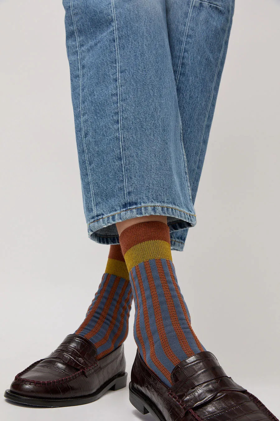 Exquisite J Stripe Socks in Blue sold by No. 6 product image thumbnail 3
