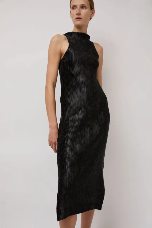 Nin Studio Wave Tank Dress in Black Shine sold by No. 6