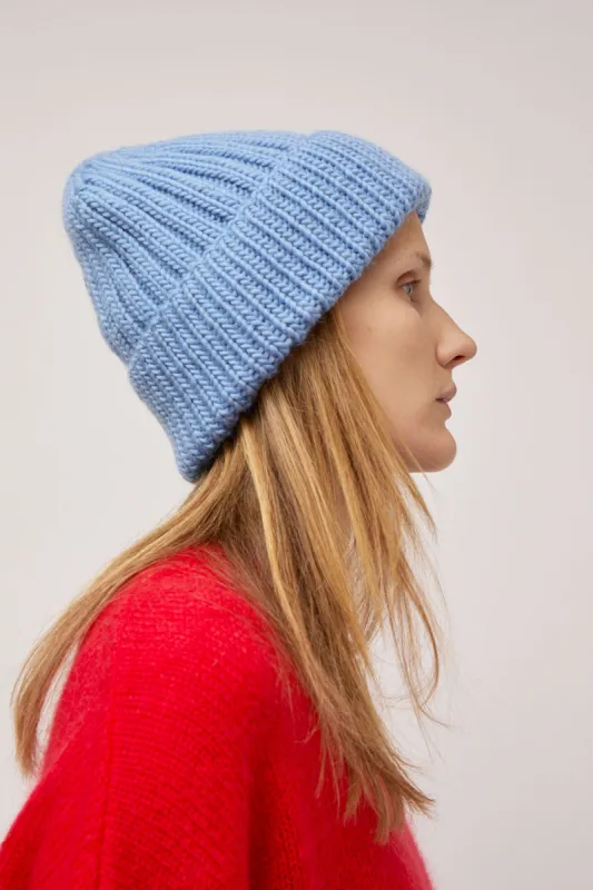 Muhlbauer Lennon Beanie in Ciel Lambswool made by No. 6