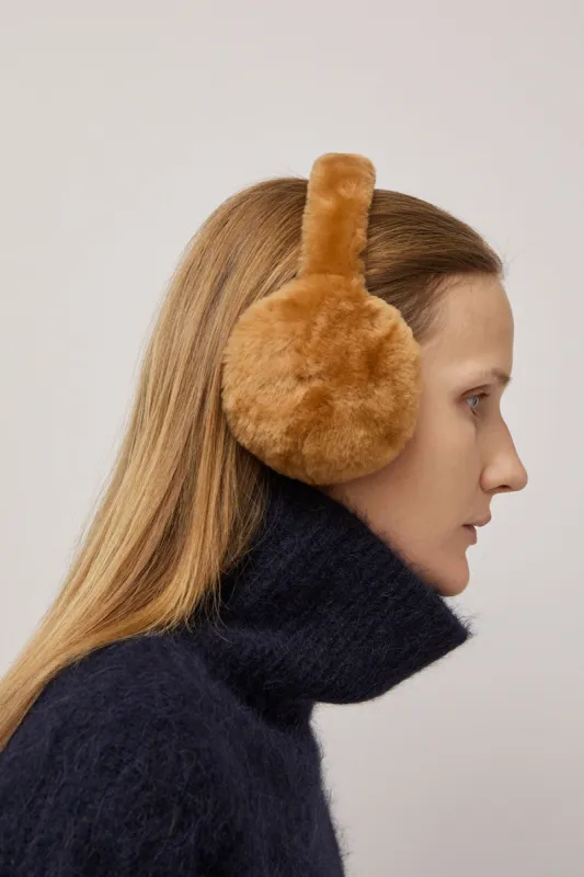 Muhlbauer Janis Lambskin Ear Muffs in Gold sold by No. 6