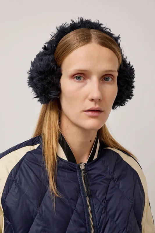 Muhlbauer Janis Fake Goat Ear Muffs in Navy made by No. 6