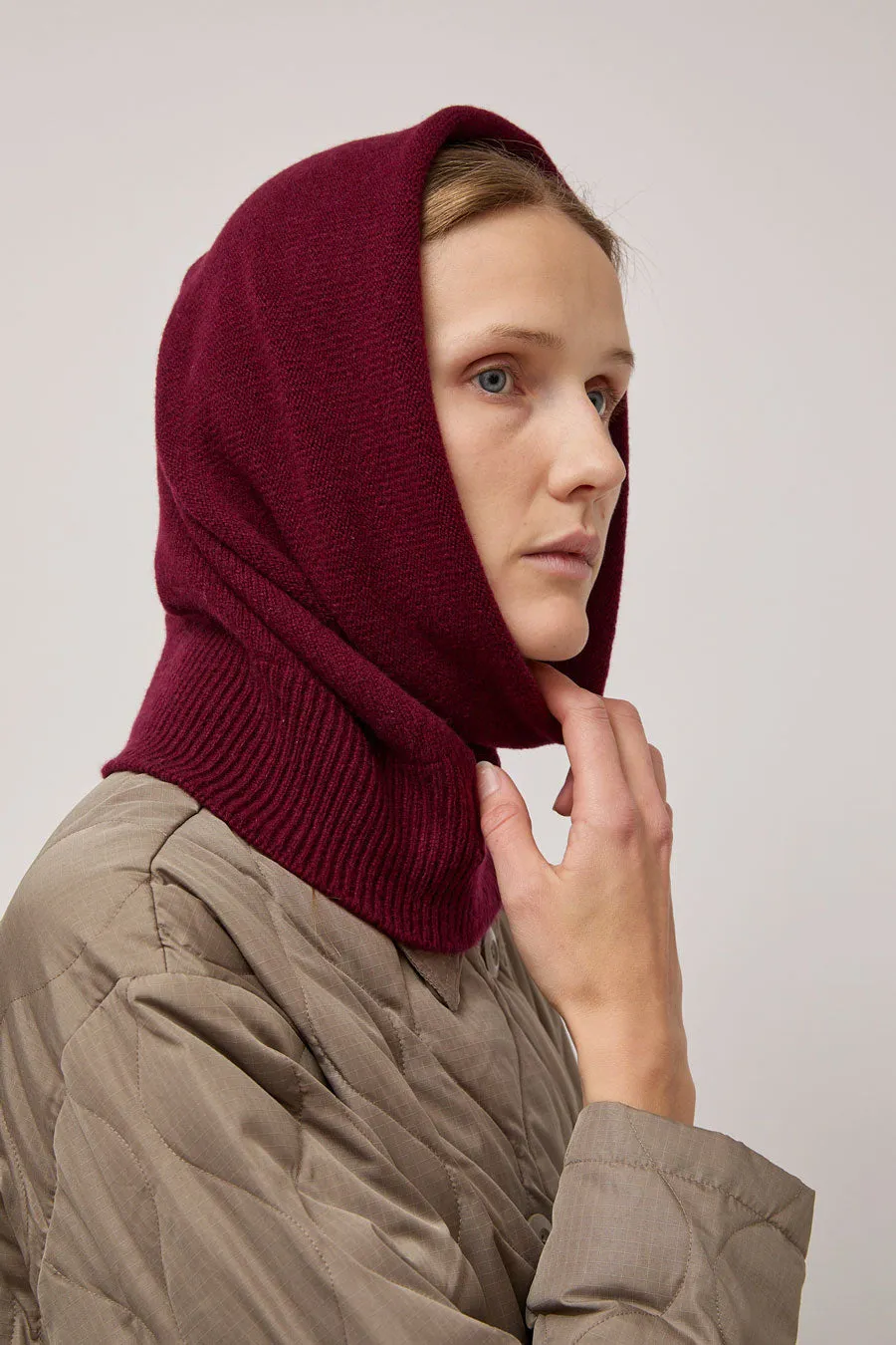 Muhlbauer Robyn Cashmere Hood in Bordeaux sold by No. 6