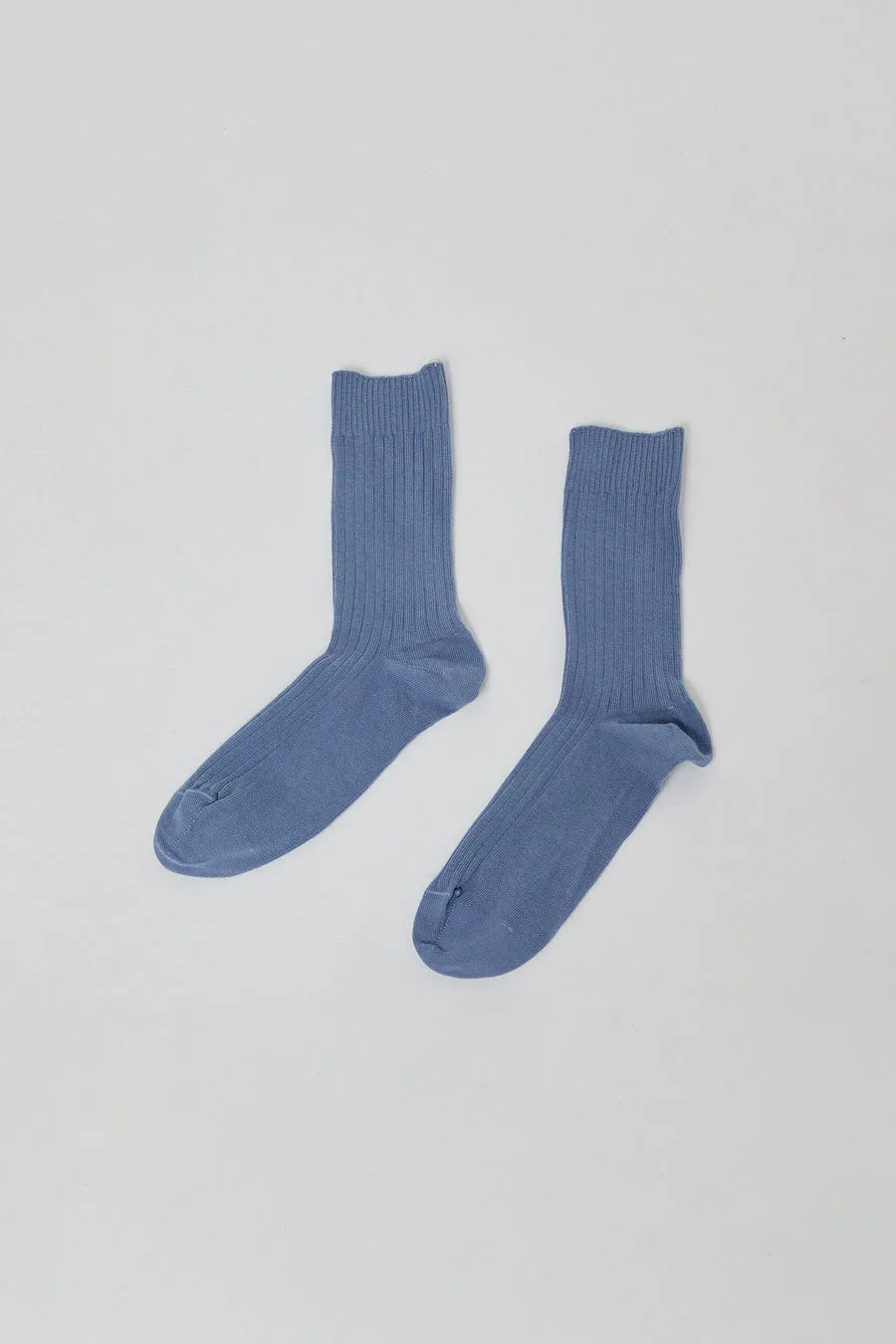 Baserange Rib Overankle Socks in Helm Blue sold by No. 6 product image thumbnail 2