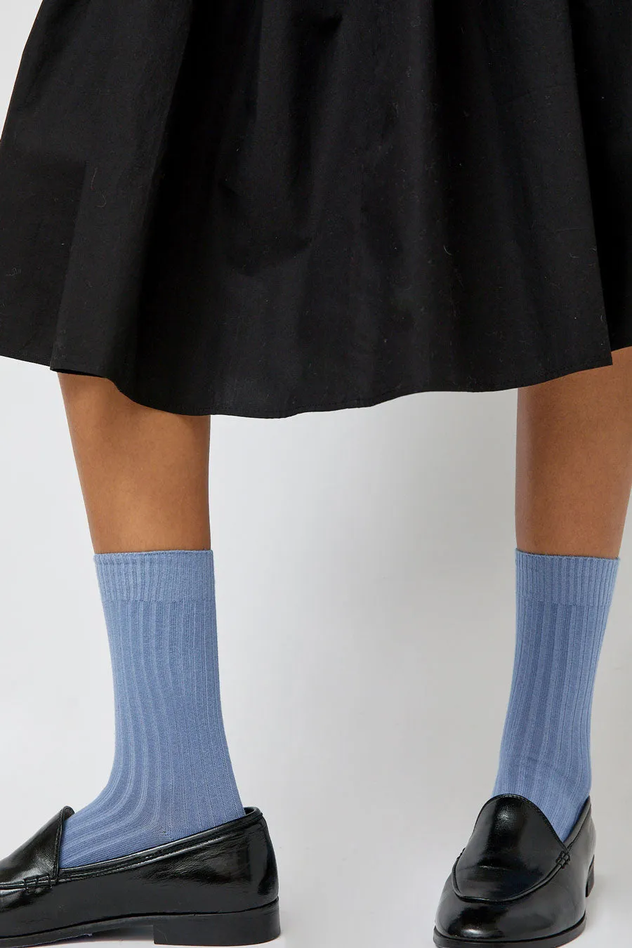 Baserange Rib Overankle Socks in Helm Blue sold by No. 6 product image thumbnail 3