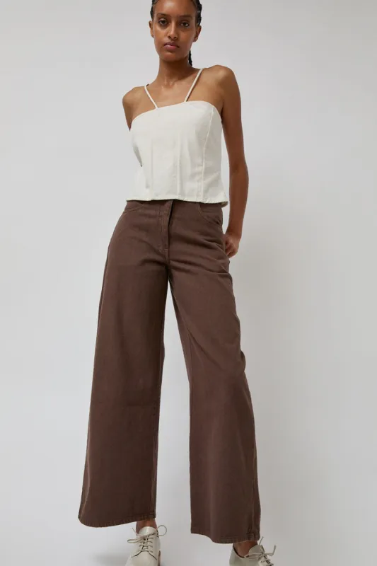 Zii Ropa Renee Pant in Washed Brown sold by No. 6