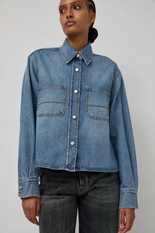 Haikure Wanda Denim Jacket in Mediterranean Blue made by No. 6