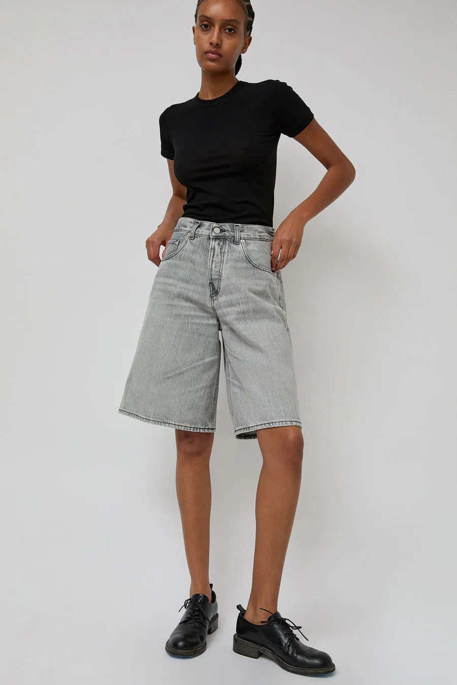 Haikure Becky Denim Short in Fog Grey sold by No. 6