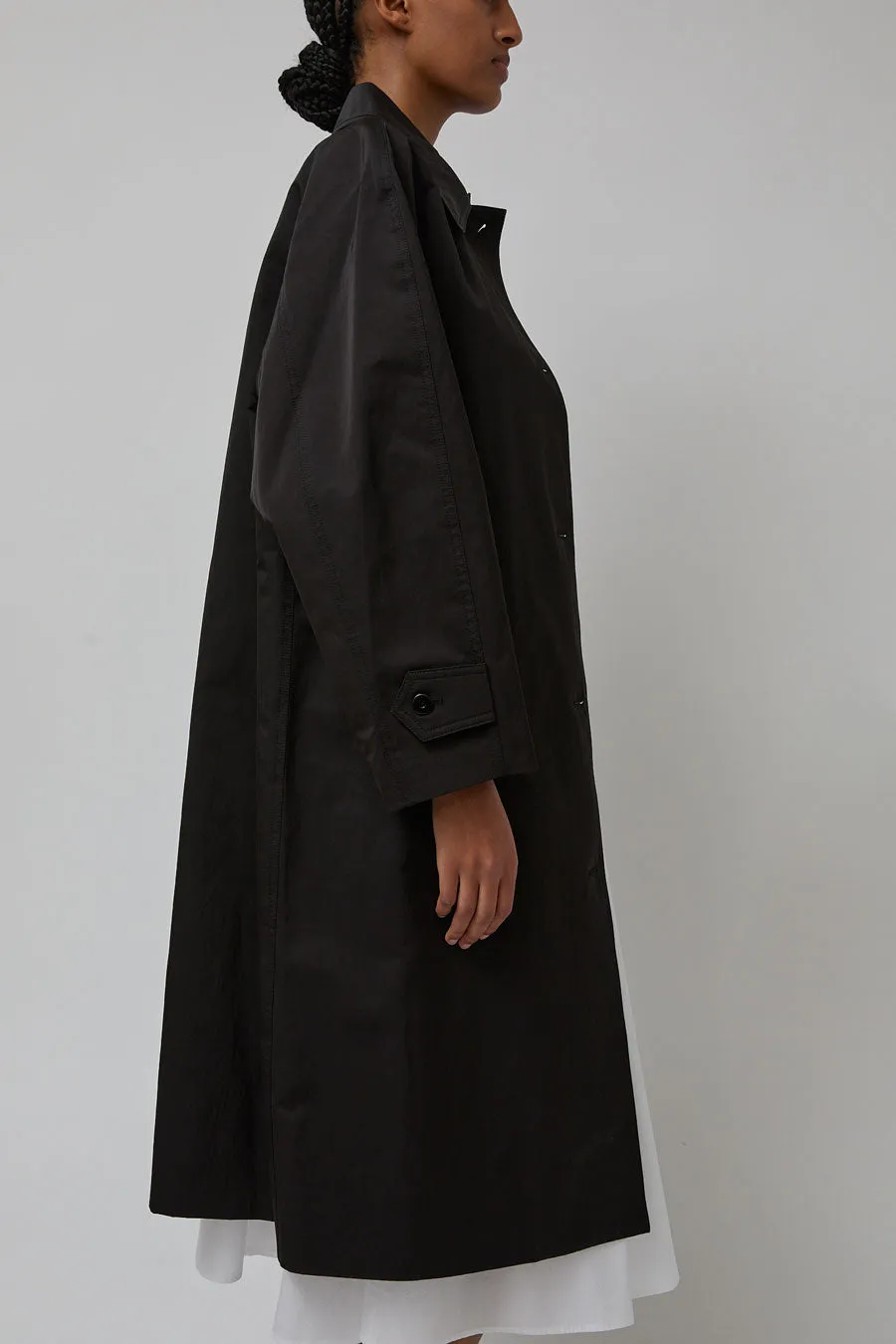 Nothing Written Nylon Volume Balmacaan Trench in Black sold by No. 6 product image thumbnail 3
