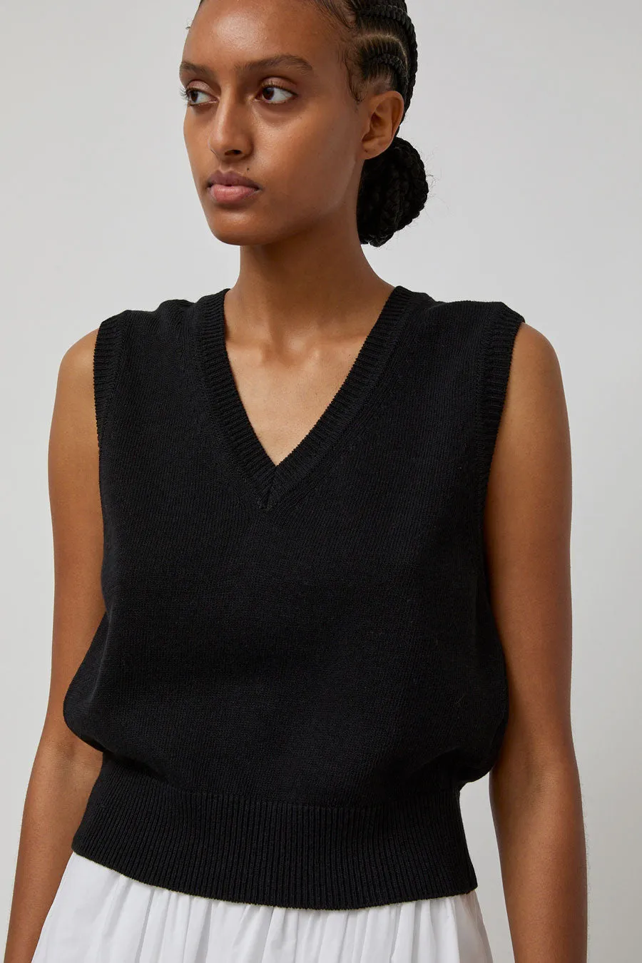 Nothing Written Basic V-Neck Slipover in Black sold by No. 6