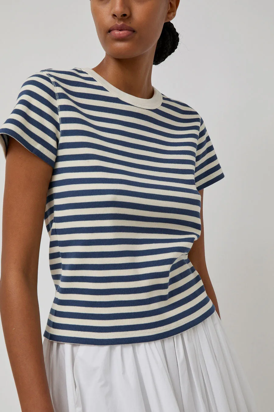 Nothing Written Pippa Stripe Rib T-Shirt in Ivory Navy sold by No. 6 product image thumbnail 3
