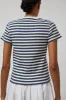 Nothing Written Pippa Stripe Rib T-Shirt in Ivory Navy sold by No. 6