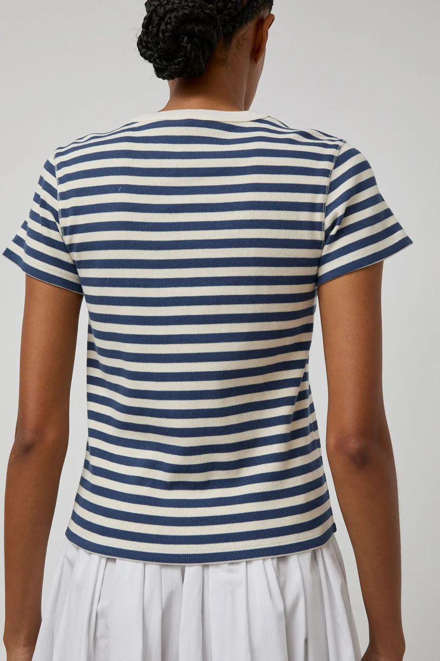 Nothing Written Pippa Stripe Rib T-Shirt in Ivory Navy sold by No. 6 product image thumbnail 5