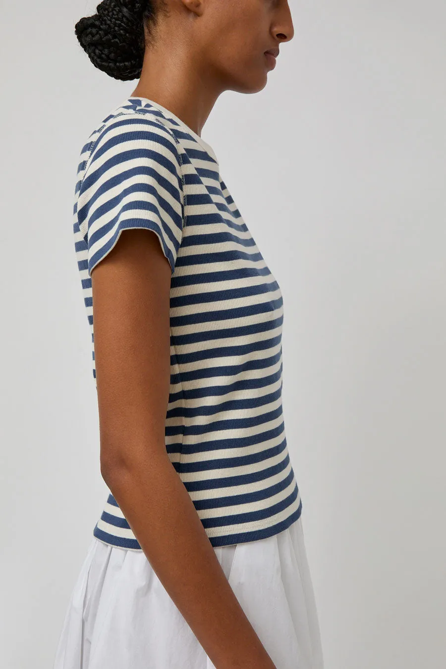 Nothing Written Pippa Stripe Rib T-Shirt in Ivory Navy sold by No. 6 product image thumbnail 4