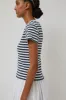 Nothing Written Pippa Stripe Rib T-Shirt in Ivory Navy sold by No. 6