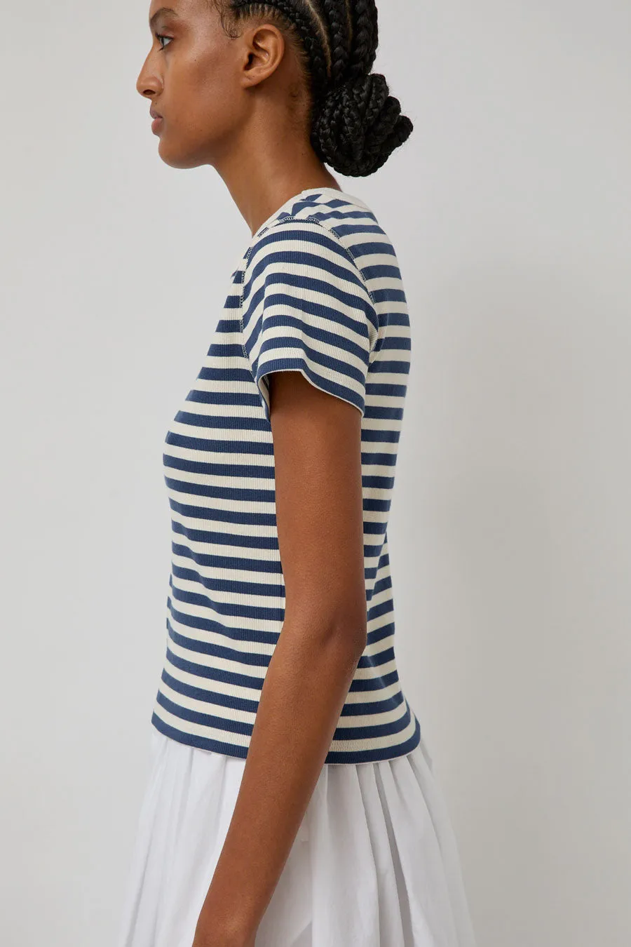 Nothing Written Pippa Stripe Rib T-Shirt in Ivory Navy sold by No. 6 product image thumbnail 2