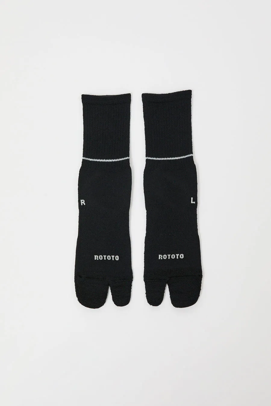 Rototo Merino Tabi Socks in Black sold by No. 6