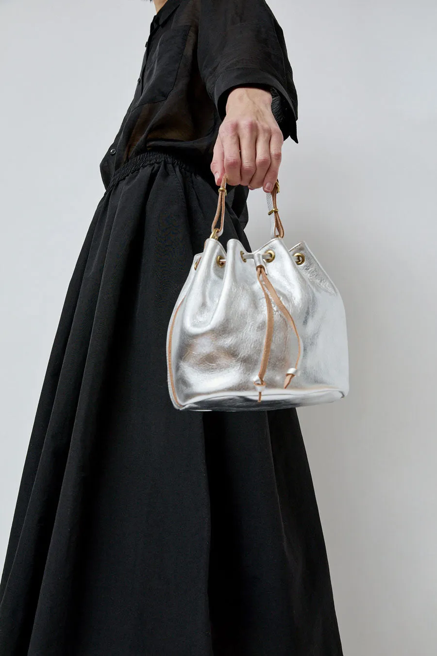 Il Bisonte Bucket Classic Bag in Silver sold by No. 6