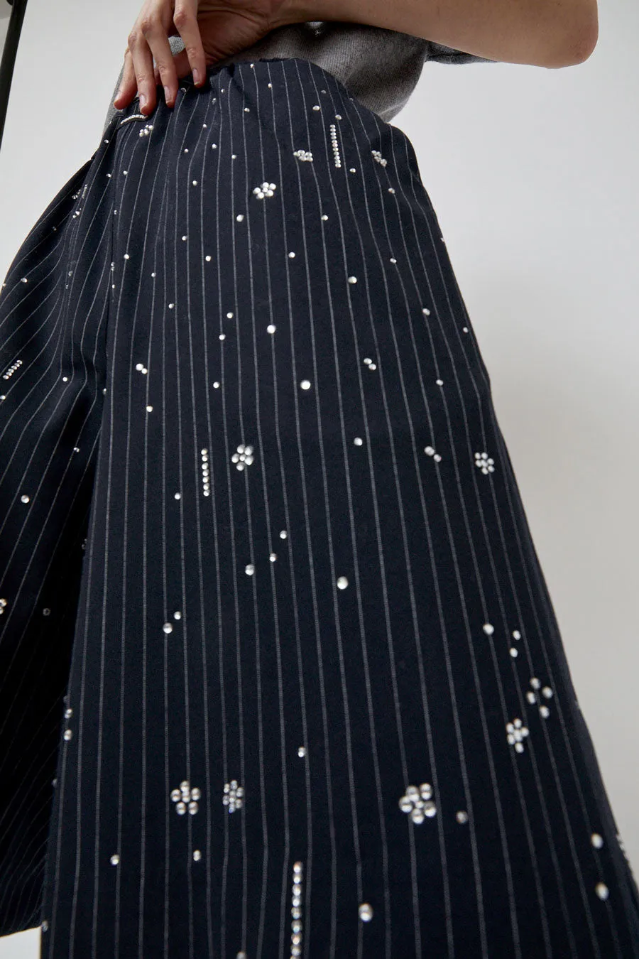 CORDERA Embellished Bermuda Shorts in Pinstripe sold by No. 6 product image thumbnail 2