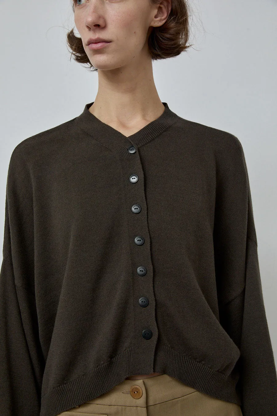 CORDERA Cotton Cashmere Cardigan in Dark Moss sold by No. 6 product image thumbnail 3