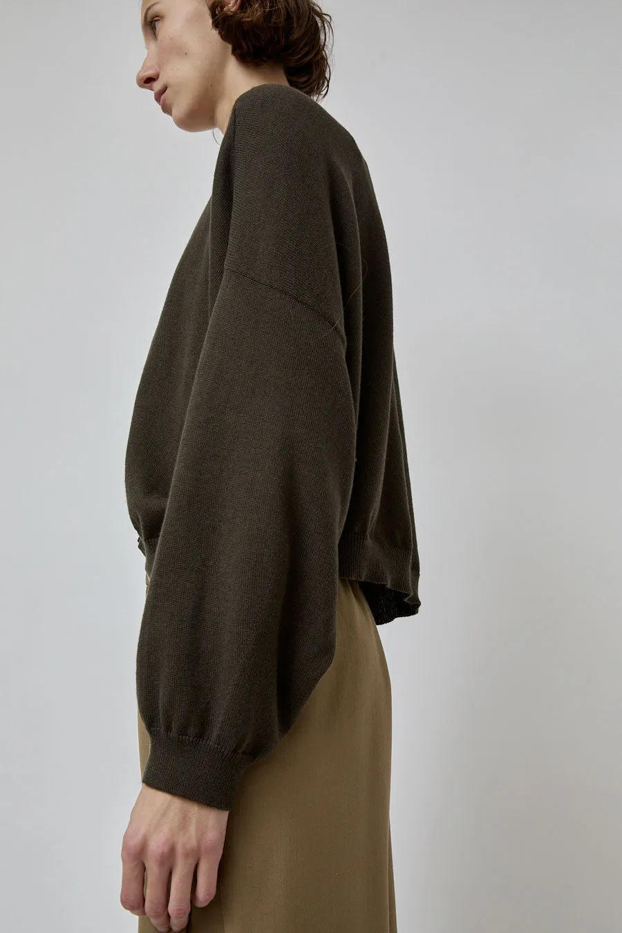 CORDERA Cotton Cashmere Cardigan in Dark Moss sold by No. 6 product image thumbnail 4